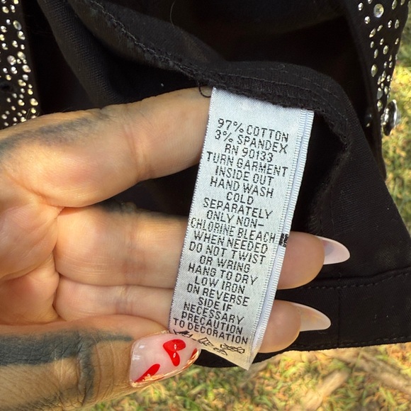 Quacker Factory Black bedazzled Collar vest w/functional pockets Sz.M - Picture 9 of 11